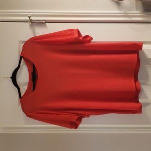 NWT. Red blouse size 2x. Crepe sleeves with textured dots